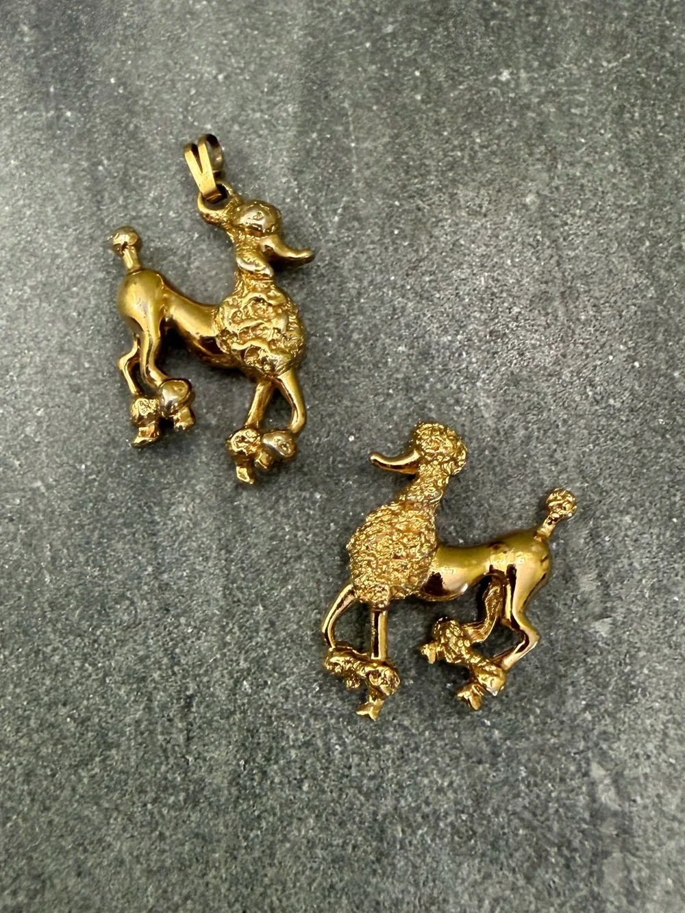Vintage Monet Gold Poodle Dog Pendant Necklace Charm - Picture 6 of 6